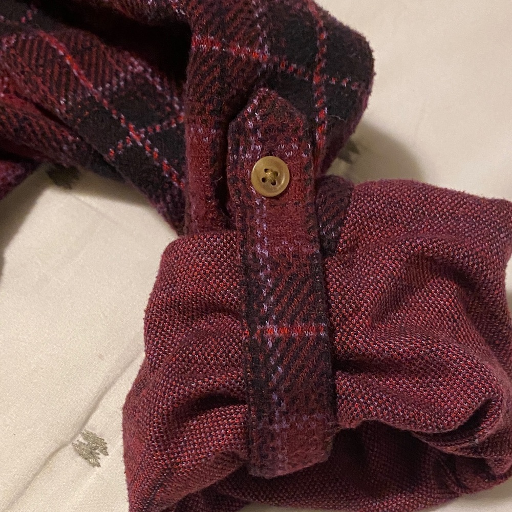 Chaps Plaid Trench Coat - Burgundy and Black size large - Picture 16 of 16